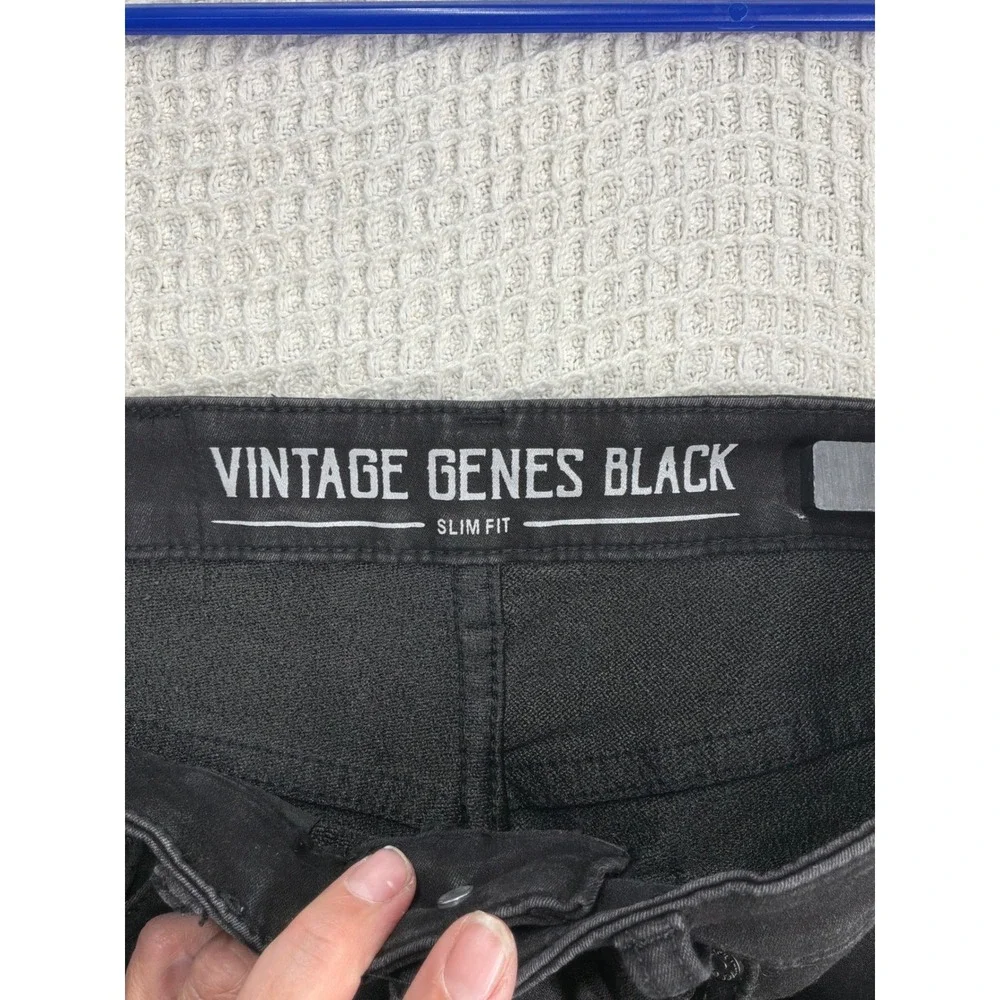Grunge Mens Vintage Genes Black Slim Fit Jeans 30x30 Black